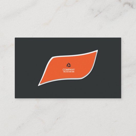 Modern chique sinaasappel en zwart visitekaartje (Achterkant)