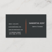 Modern chique sinaasappel en zwart visitekaartje (Voorkant)