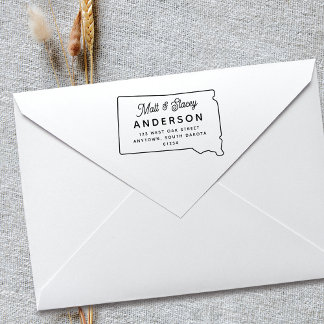 Modern Chique SOUTH DAKOTA State Retouradres Rubberstempel