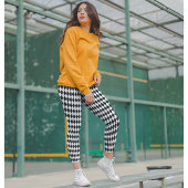 Modern chique stijlvol zwart wit harlekijn patroon leggings