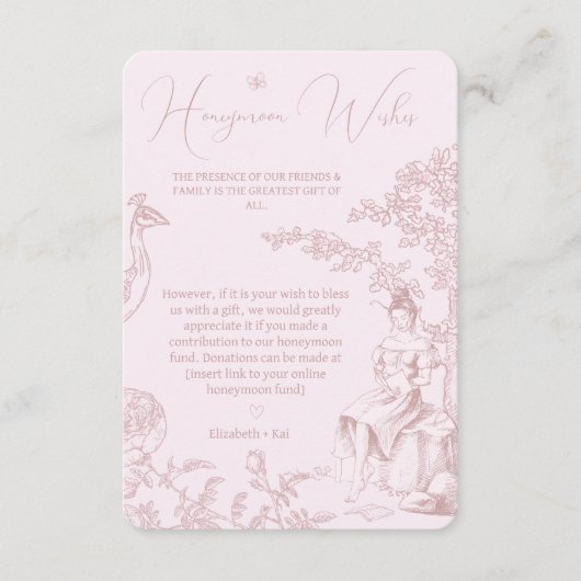 Modern chique tegel bruids bruiloft huwelijksreis informatiekaartje (Voorkant)