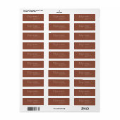 Modern chique terracotta familie retour adres labe etiket (Full Sheet)