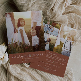 Modern chique terracotta kerstjaar in de Review Feestdagenkaart