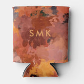 Modern chique terracotta roest bruin monogram blikjeskoeler (Voorkant)