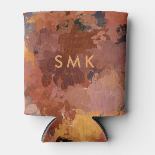 Modern chique terracotta roest bruin monogram blikjeskoeler (Voorkant)