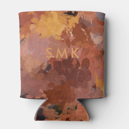 Modern chique terracotta roest bruin monogram blikjeskoeler (Achterkant)