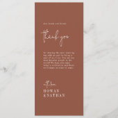 Modern chique terracotta roest dank u tafel Kaarte Menu (Voorkant)