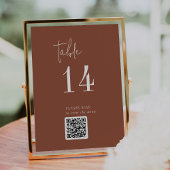 Modern chique terracotta roest QR code tabel numme