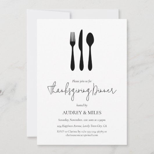 Modern chique Thanksgiving diner Kaart (Voorkant)