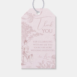 Modern chique toile de jouy picknick Vrijgezellenf Cadeaulabel