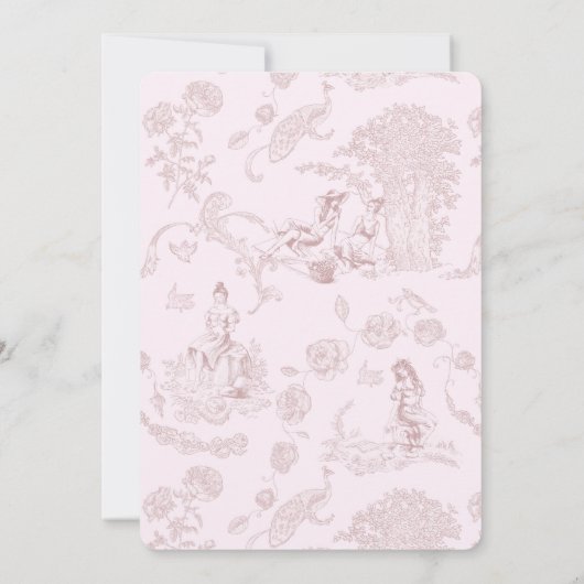 Modern chique toile de jouy picknick Vrijgezellenf Kaart (Achterkant)