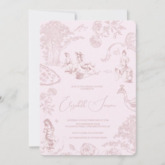 Modern chique toile de jouy picknick Vrijgezellenf Kaart (Voorkant)