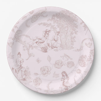 Modern chique toile de jouy picknick Vrijgezellenf Papieren Bordje