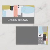 Modern chique trendy geometrisch abstract visitekaartje (Voorkant / Achterkant)