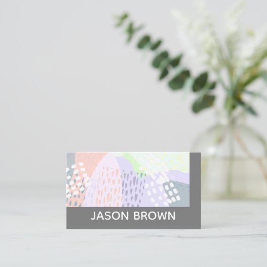 Modern chique trendy origineel abstract design visitekaartje (Staand voorkant)