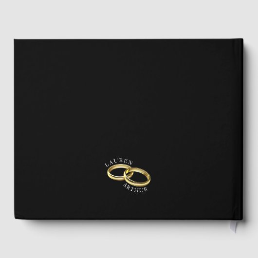 Modern chique ultra minimale foto bruiloft gastenb gastenboek (Achterkant)