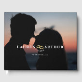 Modern chique ultra minimale foto bruiloft gastenb gastenboek (Voorkant)