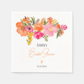 Modern chique vet bloemenscript vrijgezellenfeest servet (Voorkant)