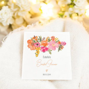 Modern chique vet bloemenscript vrijgezellenfeest servet