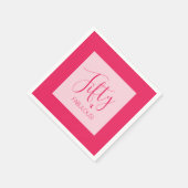 Modern chique vijftig & FABULOUS roze verjaardagsf Servet (Hoek)
