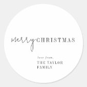 Modern chique vrolijk kerstcadeau ronde sticker (Voorkant)