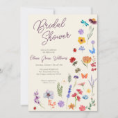 Modern chique wilde bloem waterverf vrijgezellenfe kaart (Voorkant)