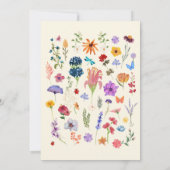 Modern chique wilde bloem waterverf vrijgezellenfe kaart (Achterkant)