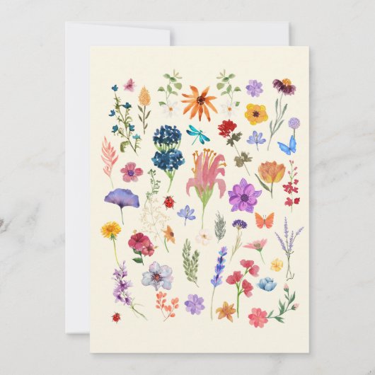 Modern chique wilde bloem waterverf vrijgezellenfe kaart (Achterkant)