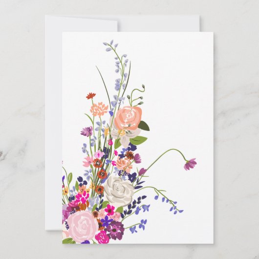 Modern chique wilde bloemen script afstuderen bedankkaart (Achterkant)