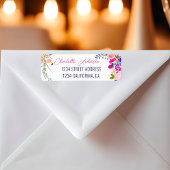 Modern chique wilde bloemen script afstuderen etiket