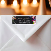 Modern chique wilde bloemen script afstuderen etiket