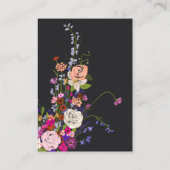 Modern chique wilde bloemen script fonds afstudere informatiekaartje (Achterkant)