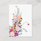 Modern chique wilde bloemen script fonds afstudere informatiekaartje (Achterkant)