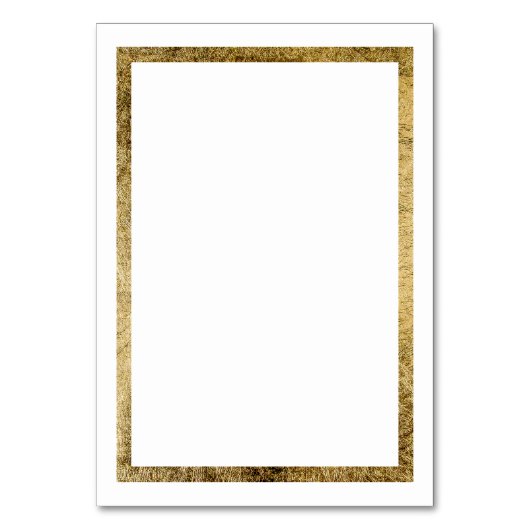 Modern chique witgouden confetti Fototafel Nummer Kaart (Achterkant)