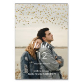 Modern chique witgouden confetti Fototafel Nummer Kaart (Voorkant)