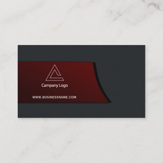 Modern chique zwart en bordeaux visitekaartje (Achterkant)