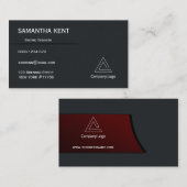Modern chique zwart en bordeaux visitekaartje (Voorkant / Achterkant)
