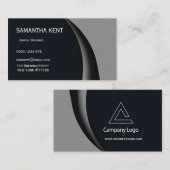 Modern chique zwart en grijs visitekaartje (Voorkant / Achterkant)