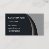 Modern chique zwart en grijs visitekaartje (Voorkant)