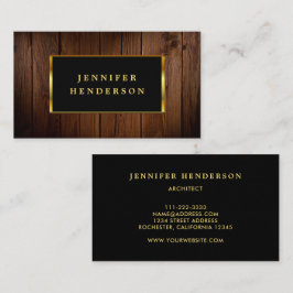Modern chique zwart goud hout patroon professionee visitekaartje
