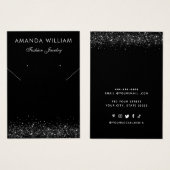 Modern chique zwart Ketting oorbel display kaart (Voorkant /achterkant)