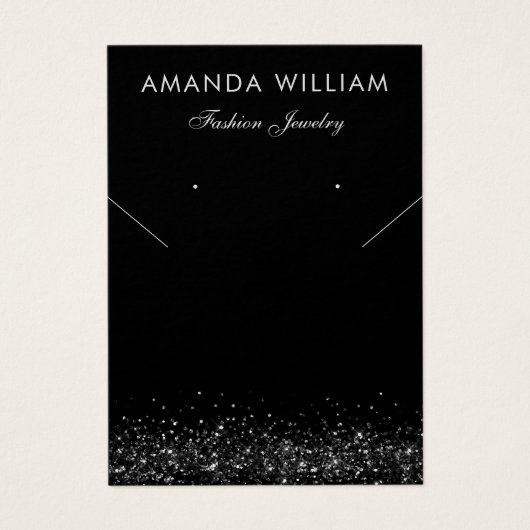 Modern chique zwart Ketting oorbel display kaart (Voorkant)