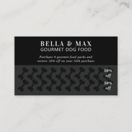 Modern chique zwart op zwart hondenbot klantenkaartje