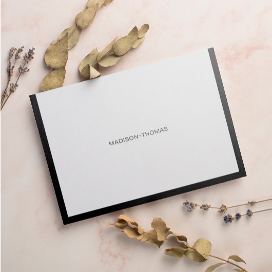 Modern chique zwart rand briefpapier notitiekaartje
