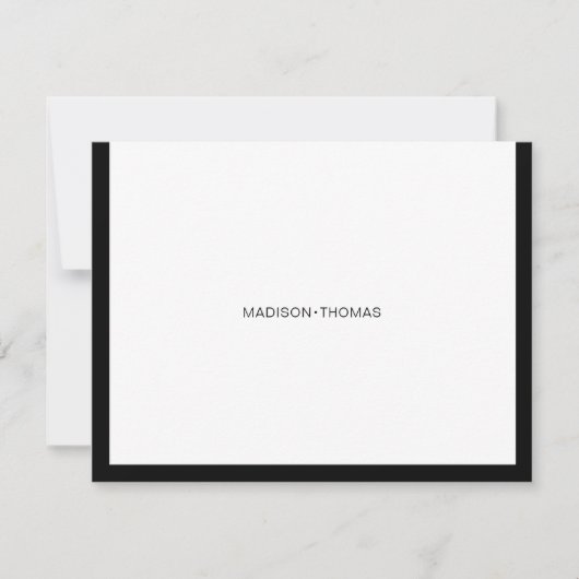 Modern chique zwart rand briefpapier notitiekaartje (Voorkant)