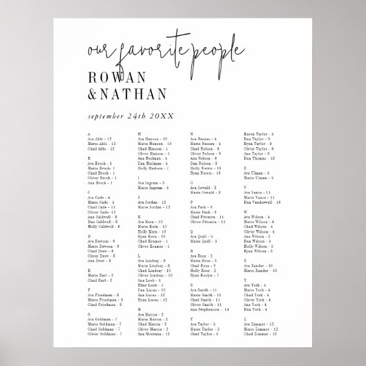 Modern chique zwart wit afdrukbare zitgrafiek poster (Voorkant)