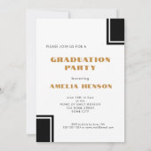 Modern chique zwart wit Afstudeerder foto Afstuder Kaart (Achterkant)