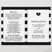 Modern chique zwart-wit bruiloft programma (Voorkant)