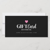 Modern chique zwart-wit cadeaubon (Voorkant)