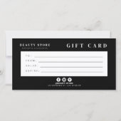 Modern chique zwart-wit cadeaubon (Achterkant)